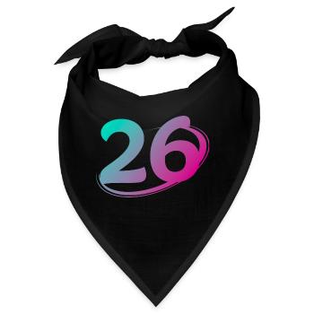 Nummer 26 mehrfarbig - Bandana - Schwarz - Vorne