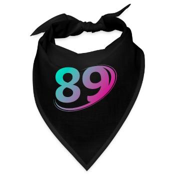 Nummer 89 mehrfarbig - Bandana - Schwarz - Vorne