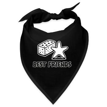 Schwamm und Seestern - Best Friends Design - Bandana - Schwarz - Vorne