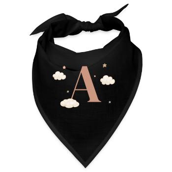 Buchstabe an Sternenwolken - Bandana - Schwarz - Vorne