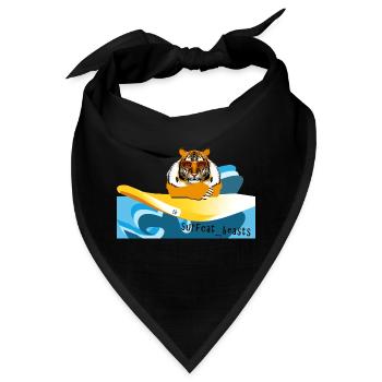 Tiger auf einem Surfbrett - Bandana - Schwarz - Vorne