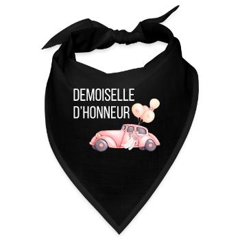 Brautjungfer - Autohochzeit - Bandana - Schwarz - Vorne