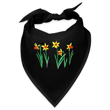 Narzissen - Bandana - Schwarz - Vorne