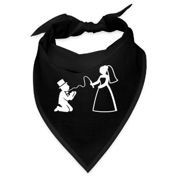 Brautpaar Ehe Paar Peitsche Hochzeit - Bandana - Schwarz - Vorne