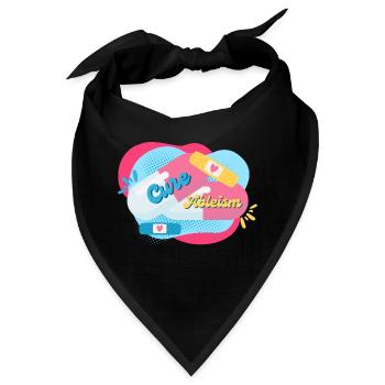 Cure Ableism bunter Hintergrund Pillen Pflaster - Bandana - Schwarz - Vorne