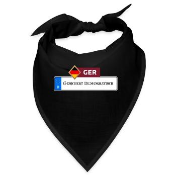 Gesichert Demokratisch 2.0 | Geschenkidee - Bandana - Schwarz - Vorne