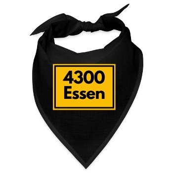 Ortsschild - damals Retro alte PLZ 4300 ESSEN - Bandana - Schwarz - Vorne