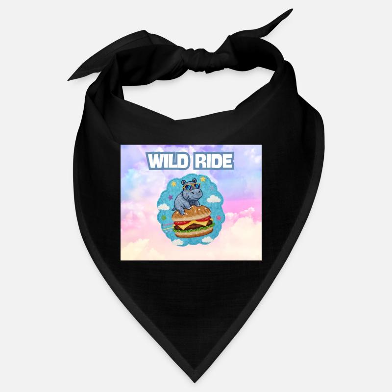 Wild Ride Hippo Burger Patch Bandana