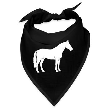 Pferd Silhouette Stehend Reiten Vektor - Bandana - Schwarz - Vorne