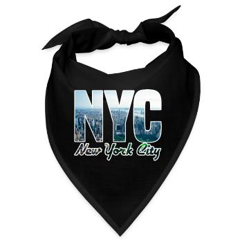 NYC Skyline Blockbuchstaben - Bandana - Schwarz - Vorne