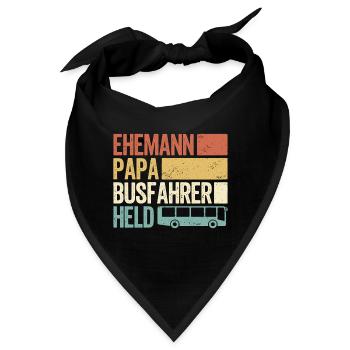 Busfahrer Papa Schulbus Bus Linienbus Reisebus - Bandana - Schwarz - Vorne