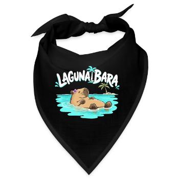 Capybara Lagunabara Sommer Urlaub Meer Tierhumor - Bandana - Schwarz - Vorne