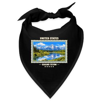 Vereinigte Staaten Grand Teton Vintage Reisemarke - Bandana - Schwarz - Vorne