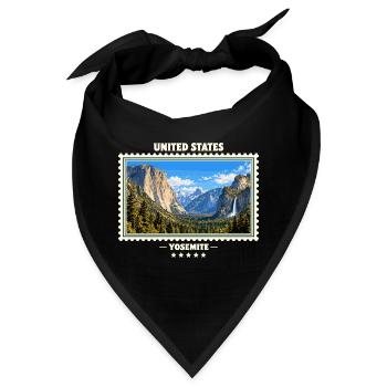 Vereinigte Staaten Yosemite Vintage Reisemarke - Bandana - Schwarz - Vorne