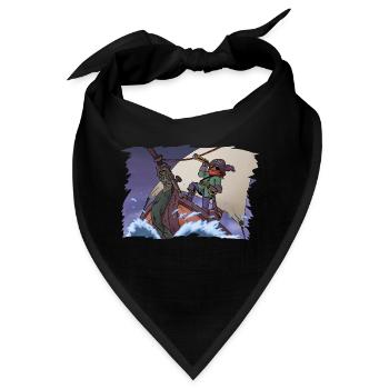 Piratenkapitän im Sturm - Bandana - Schwarz - Vorne