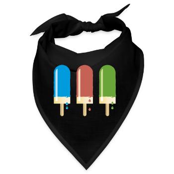 Eis am Stiel leckere Eiscreme Sommerhitze Milcheis - Bandana - Schwarz - Vorne