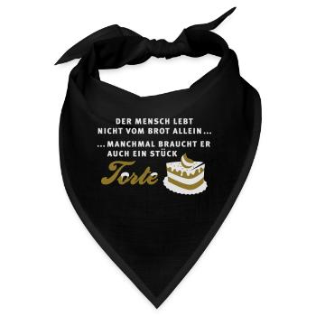 Torte - Kuchen - Muffin - Bandana - Schwarz - Vorne