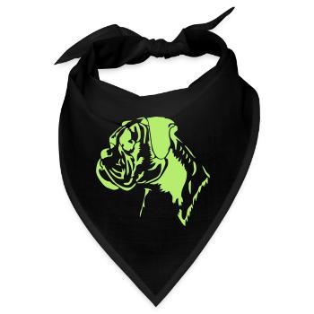 Boxer Kopf - Bandana - Schwarz - Vorne