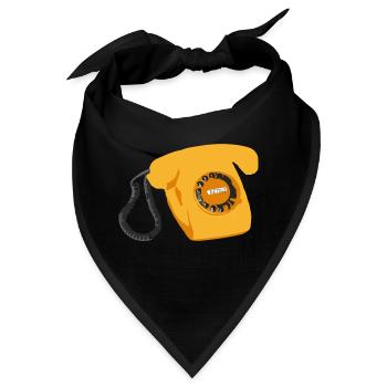 Telefon Retro - Bandana - Schwarz - Vorne