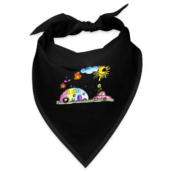 Camping-Caravan mit Auto - Bandana - Schwarz - Vorne