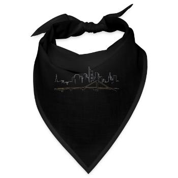 Frankfurt Skyline | Mainhattan Lineart - Bandana - Schwarz - Vorne