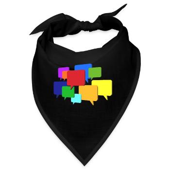 Sprechblasen in verschiedene Farben - Bandana - Schwarz - Vorne