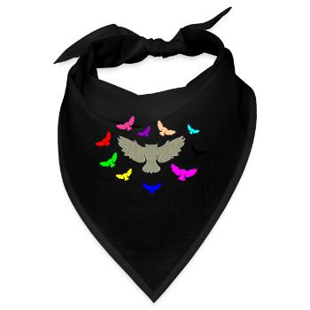 Eule - Bandana - Schwarz - Vorne