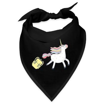 Einhorn geht zur Schule - Bandana - Schwarz - Vorne