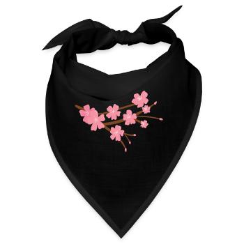 Japanische Kirschblüte - Bandana - Schwarz - Vorne