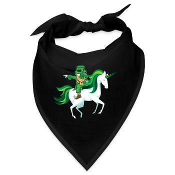 St Patrick Einhorn dab Kobold Geschenk lustig - Bandana - Schwarz - Vorne
