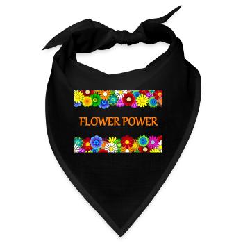 Flower Power - Bandana - Schwarz - Vorne