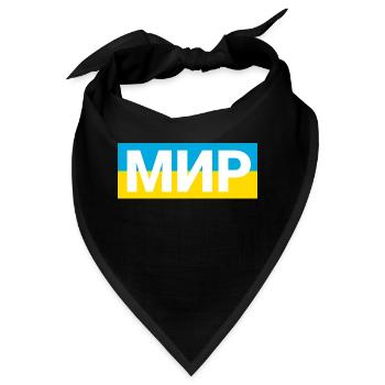 МИР = Frieden auf russisch – Stop the war, Putin ! - Bandana - Schwarz - Vorne