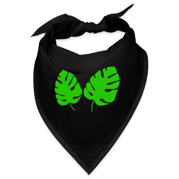Blätter - Bandana - Schwarz - Vorne