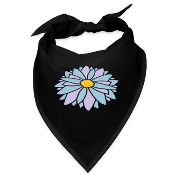 Bunte Hübsche Blume Design - Bandana - Schwarz - Vorne