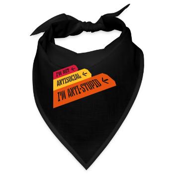 not antisocial anti stupid - Bandana - Schwarz - Vorne