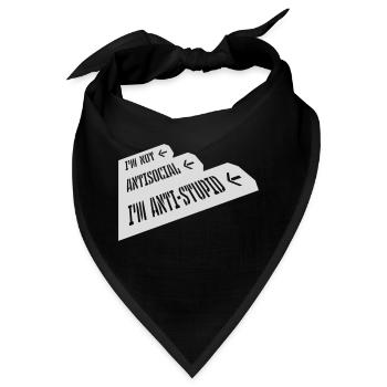 not antisocial anti stupid - Bandana - Schwarz - Vorne