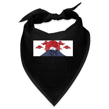 Japan Design Geschenkidee - Bandana - Schwarz - Vorne