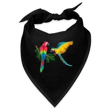 Aras Papagei spielen am Ast Liebe und Freundschaft - Bandana - Schwarz - Vorne