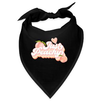 Sommer Pfirsich Design Herz Pfirsiche Fruchtig - Bandana - Schwarz - Vorne