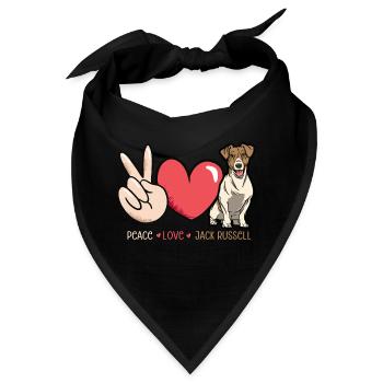 Jack Russell Terrier - Bandana - Schwarz - Vorne