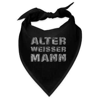 Alter weißer Mann - Bandana - Schwarz - Vorne