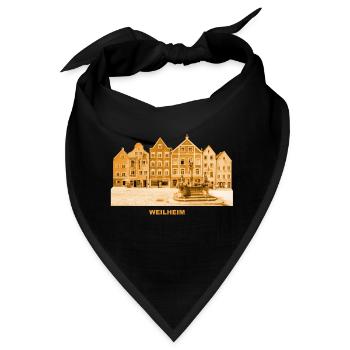 Weilheim Pfaffenwinkel Oberbayern Markt - Bandana - Schwarz - Vorne