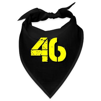 46 Zahl - Bandana - Schwarz - Vorne