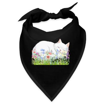 Schlafende Katze - Bandana - Schwarz - Vorne