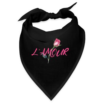 L' amour mit Rose - Bandana - Schwarz - Vorne