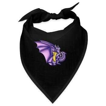 Herbst Lila Drache - Bandana - Schwarz - Vorne