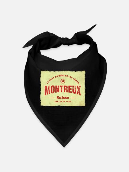 Montreux Vintage Stadtstempel - Bandana - Schwarz - Vorne