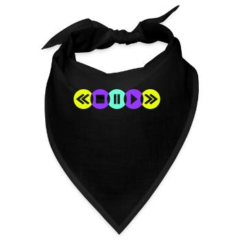 Play Symbole Musik Hören Player Abspielen Tasten - Bandana - Schwarz - Vorne