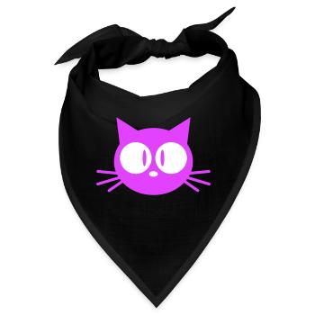 Neugierige Katze Guckt Lustig Ulkig Albern Komisch - Bandana - Schwarz - Vorne