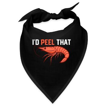 I'd Peel That Shrimp Lover Seafood - Bandana - Schwarz - Vorne